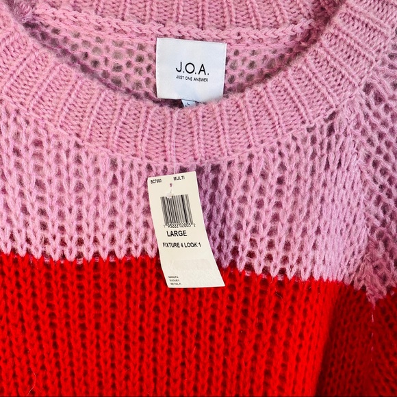 JOA loose knit striped sweater NWT - Picture 4 of 7